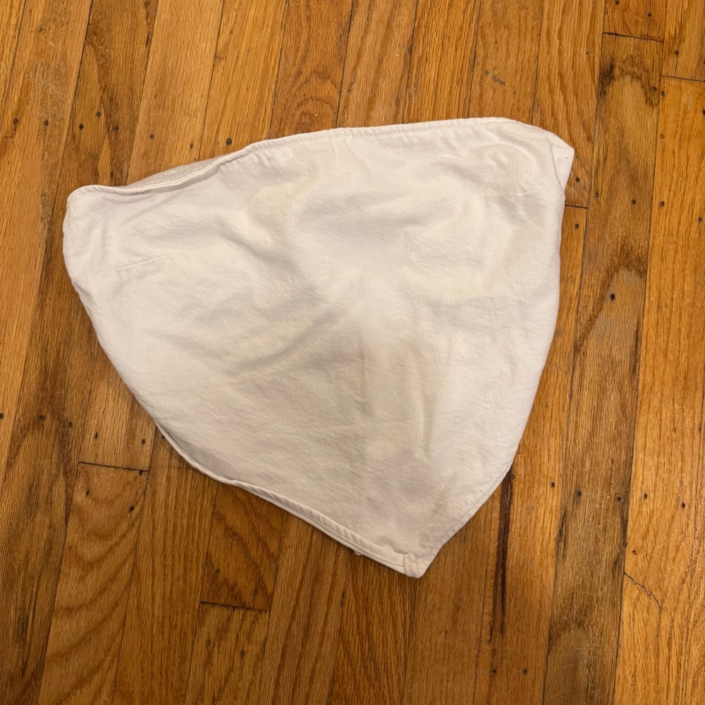 Zara White Strapless Bandeau Top - Medium